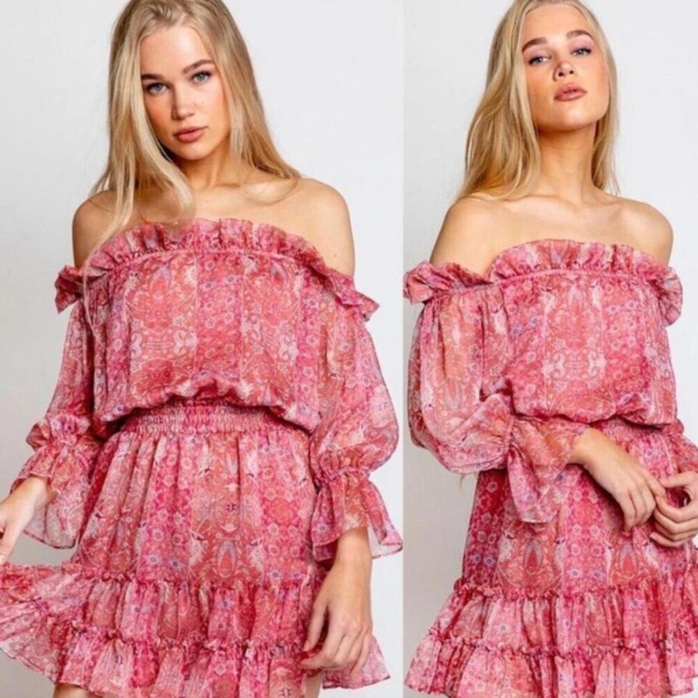 MISA Los Angeles Danae Floral Blouson Mini Dress Size XS